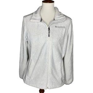 Free Country Full Zip Fleece Jacket Size Medium White 2 Zip Pockets